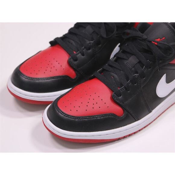 Air Jordan 1 Low Red/Black/White Alternate Bred Toe Worn Once w/ Box Men's US 11 - Picture 4 of 14